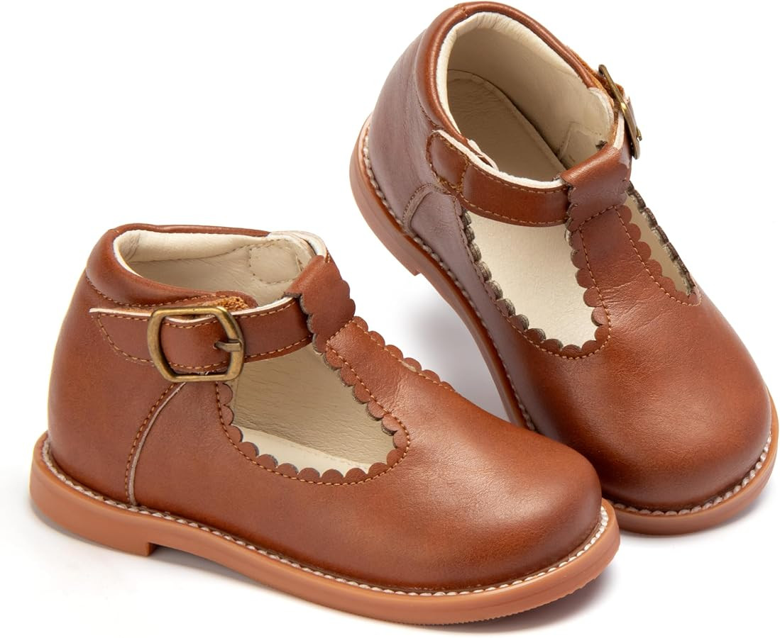 ESTINE Toddler Kids Bow School Uniform Oxford-Little Girls Flower Dress Party Shoes | Amazon (US)