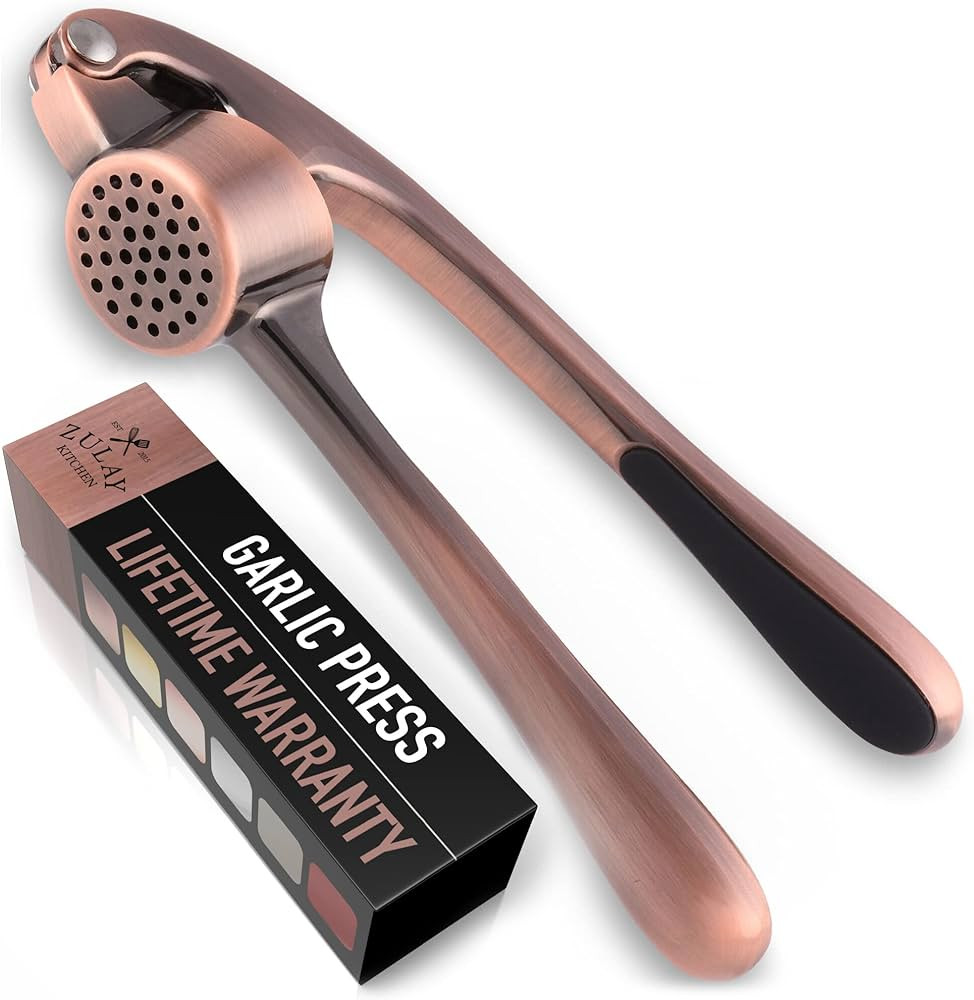 Zulay Kitchen Garlic Press With Soft, Easy To Squeeze Ergonomic Handle - Garlic Mincer Tool With ... | Amazon (US)