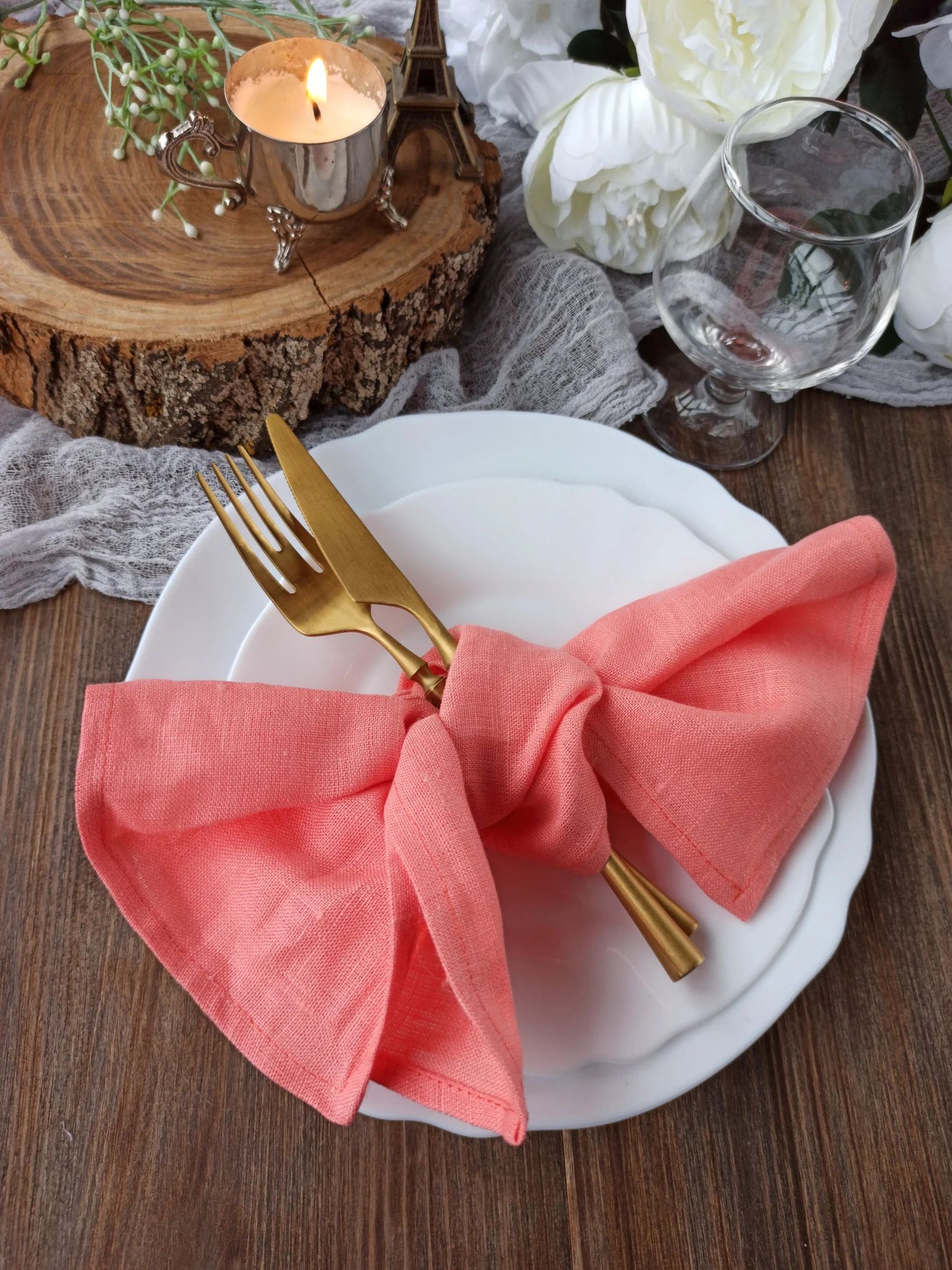 Rustic linen napkins, Coral linen cocktail napkins, Wedding napkins linen, Cloth napkins | Etsy (US)