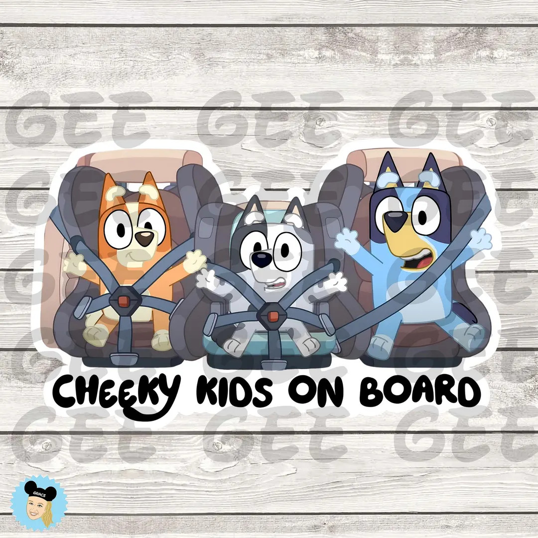 Bluey Bingo Muffin Cheeky Kids On Board Car Seat Decal Sticker | Etsy (US)