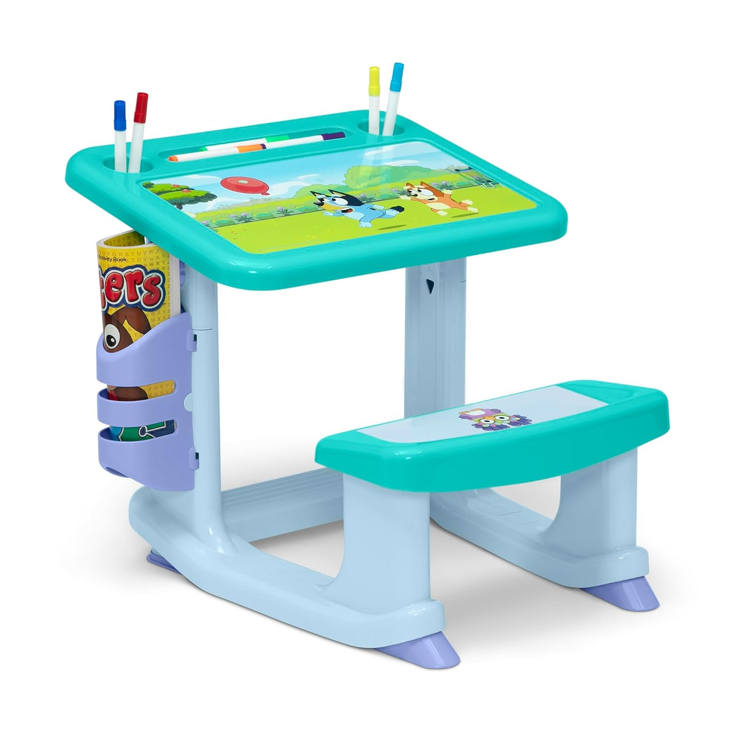 Bluey Draw and Play Desk by Delta Children – Includes 10 Markers and Coloring Book, Blue | Amazon (US)