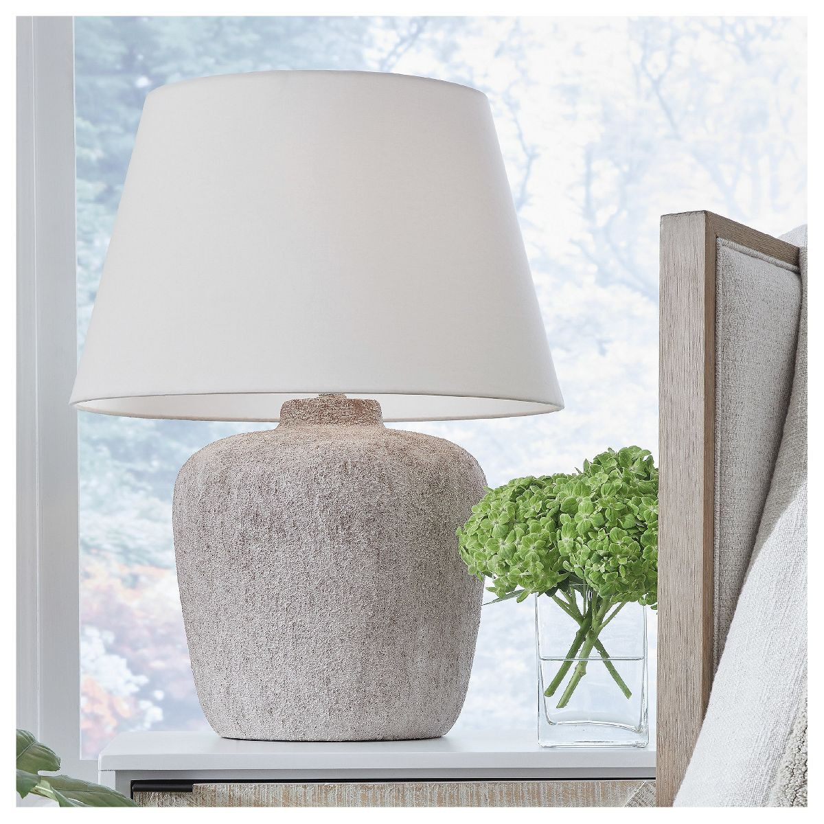Signature Design by Ashley Danry Distressed Cream Table Lamp, Metal Base with Fabric Shade, 3-Way... | Target
