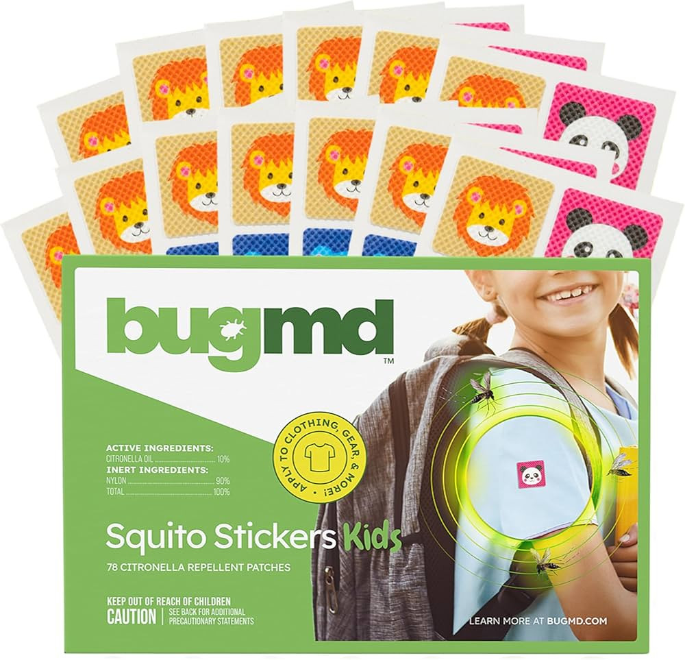 BugMD Squito Stickers Mosquito Repellent Patch Stickers for Kids (78 Stickers), Safe & Effective ... | Amazon (US)
