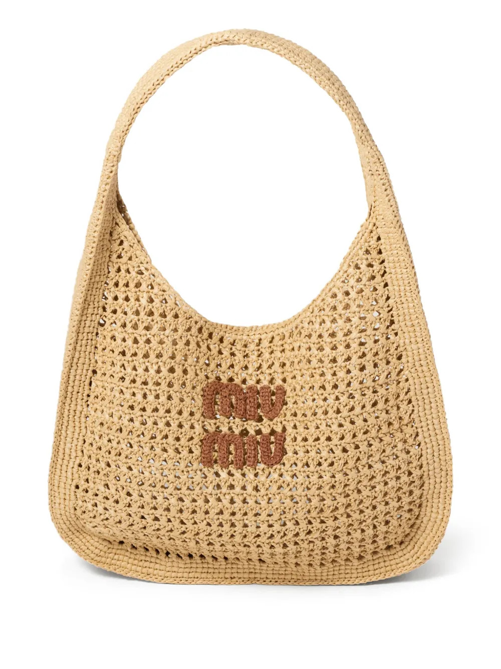 Miu Miu logo-appliquéd Raffia Tote Bag - Farfetch | Farfetch Global
