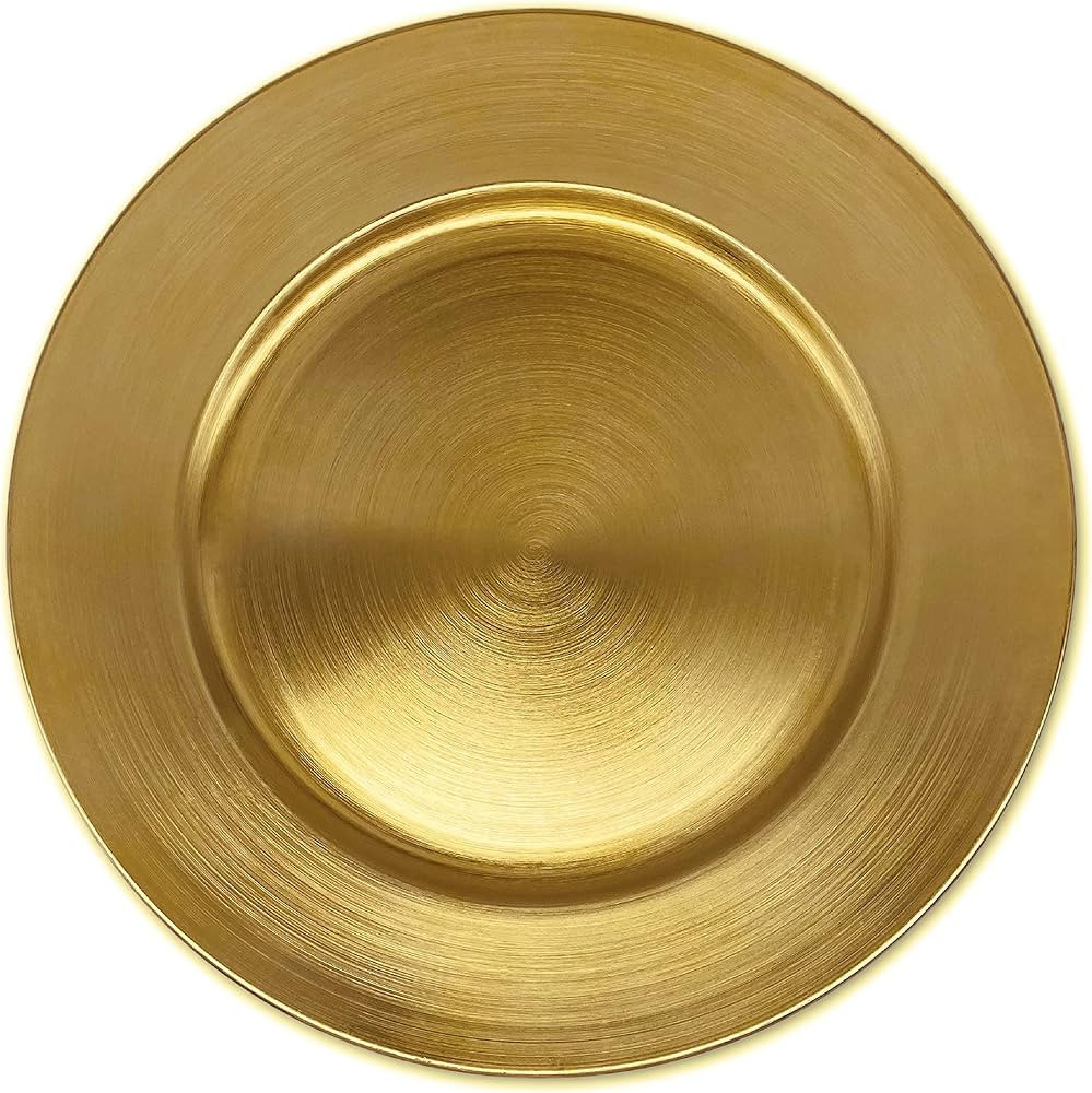 Henilosson Metallic Foil Gold Charger Plates-13 inch-6 pack round Dinner Chargers -Plate Chargers... | Amazon (US)