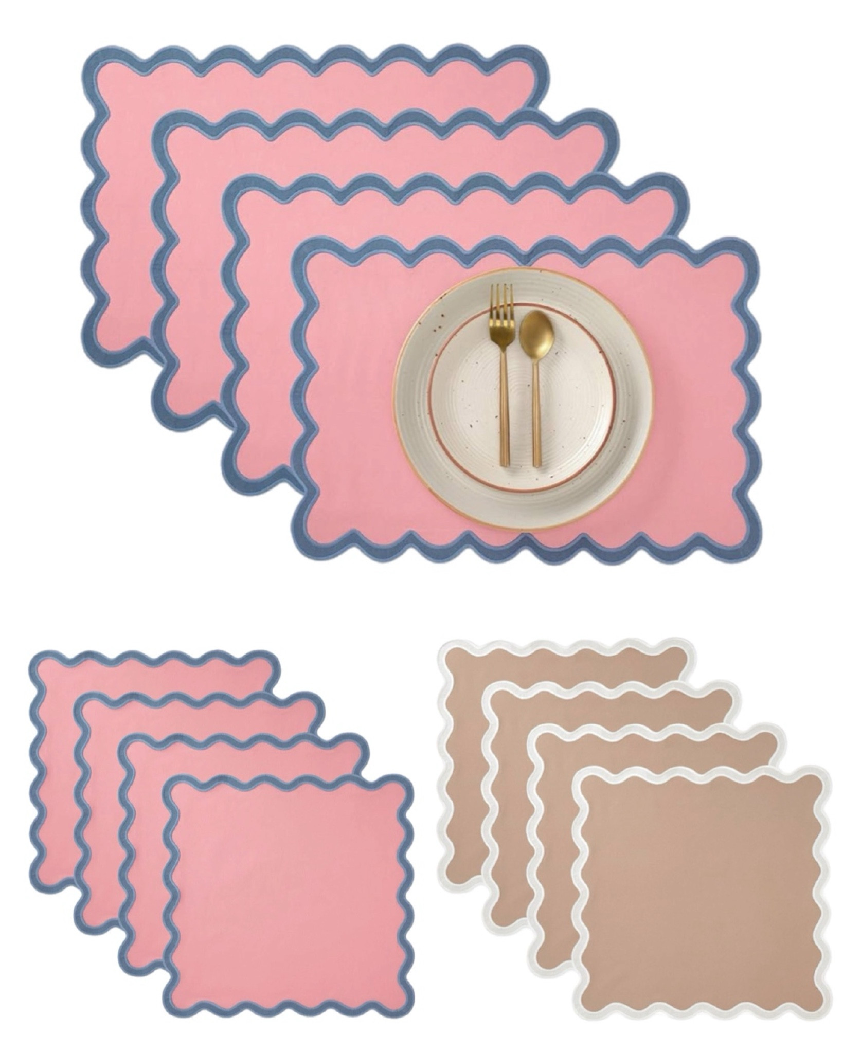 Scalloped placements, scalloped napkins and tablecloths for the perfect home decor. Love these Amazon finds!

#LTKfindsunder50 #LTKSeasonal #LTKhome