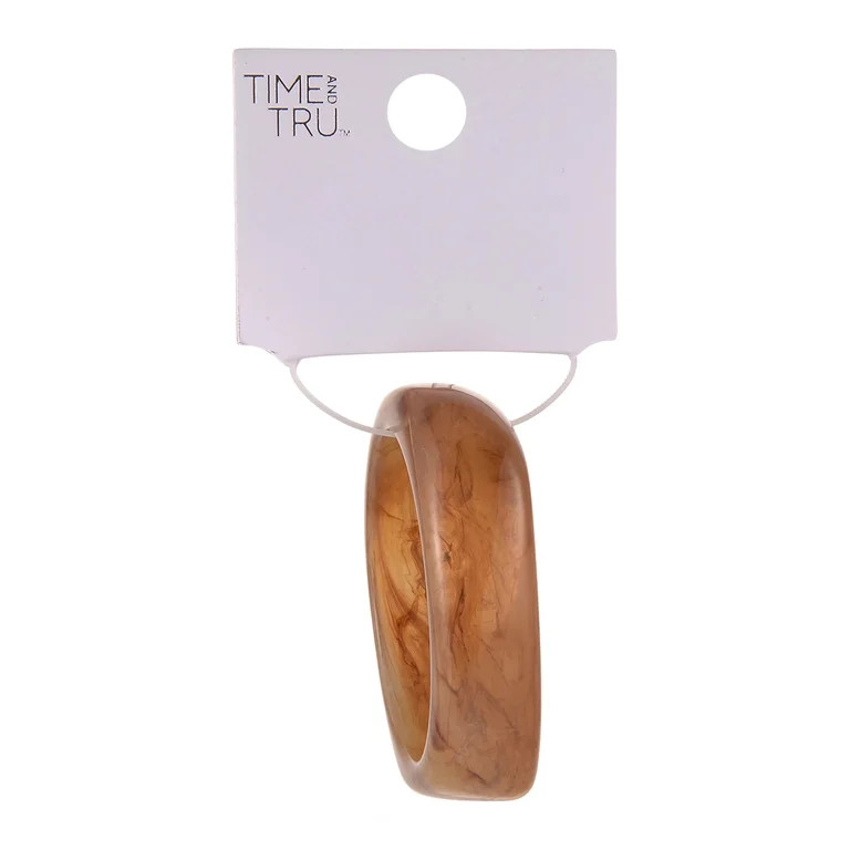 Time and Tru Milky Brown Swirl Actylic Bangle Bracelet | Walmart (US)