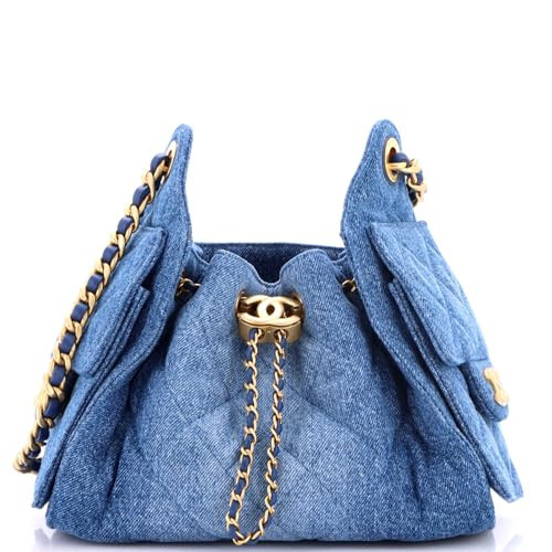 Chanel, Pre-Loved 25 Hobo Bag Quilted Denim Mini, Blue | Amazon (US)