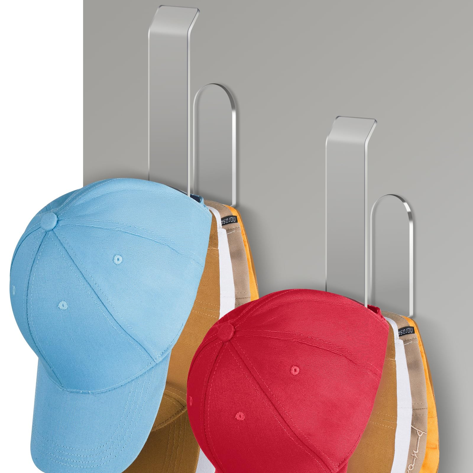 NiHome Clear Acrylic Hat Racks for Baseball Caps, Removable No-Drill Hat Holder Storage Organizer... | Amazon (US)