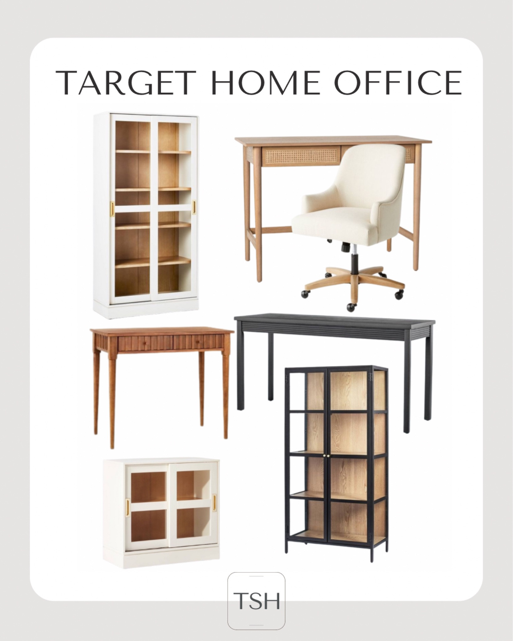 My favorite pieces of home office furniture from Target. 

Home decor, Target home, Target decor, desk, office chair, bookcase, bookshelf, bookshelves, writing desk, cabinet, living room decor 

#LTKhome #LTKFind #LTKsalealert