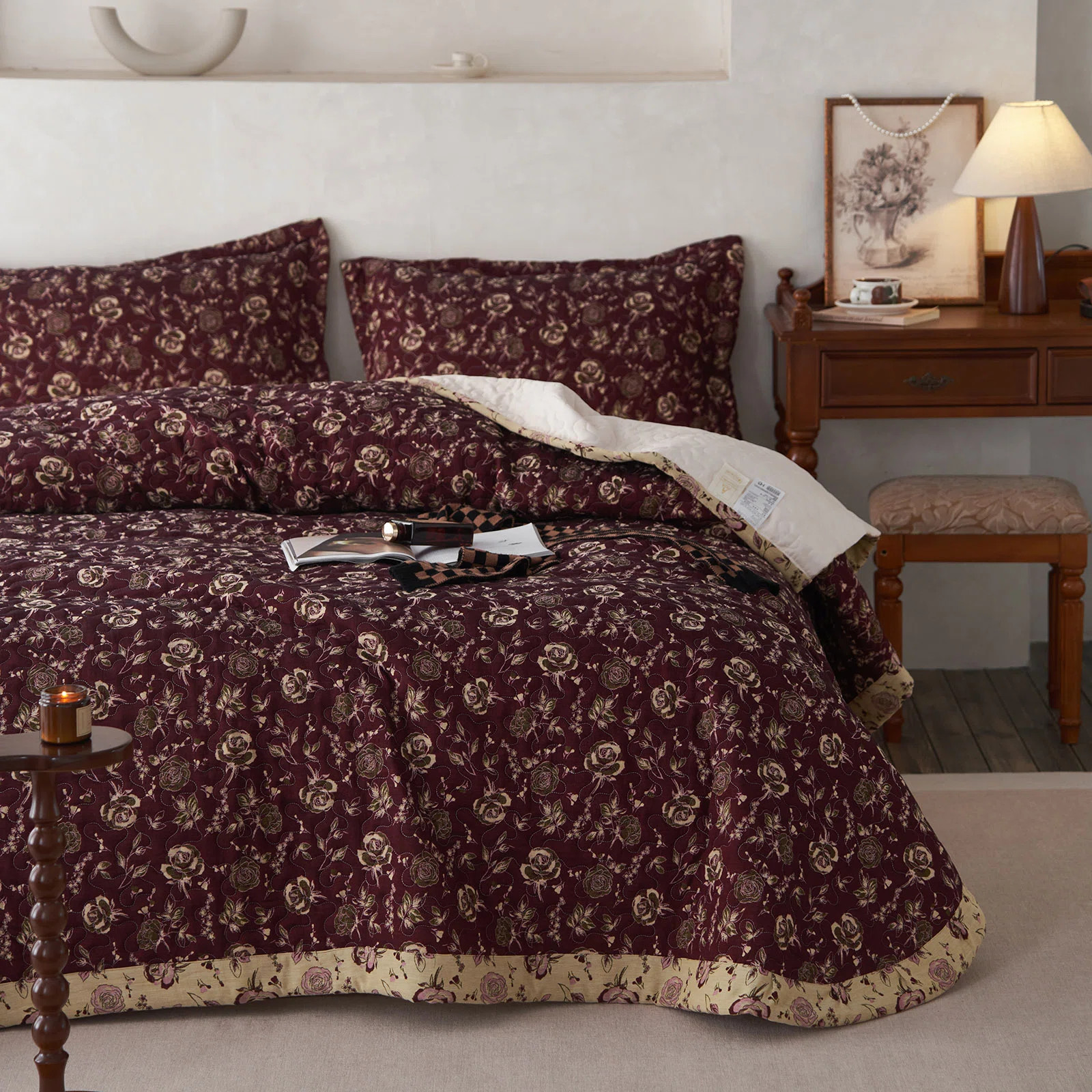 Vintage 3-Piece Cotton Double-Layer Paisley Quilt Set | Wayfair North America