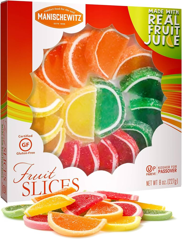 Manischewitz Candied Fruit Slices in a Gift Box, 8oz, Made with Real Fruit Juice, Gluten Free, No... | Amazon (US)