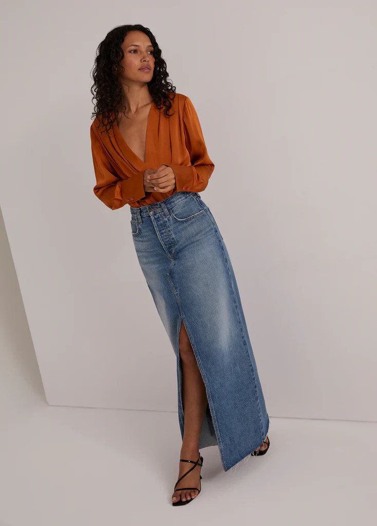 THE SADIE HIGH RISE MAXI A- LINE SKIRT | Favorite Daughter