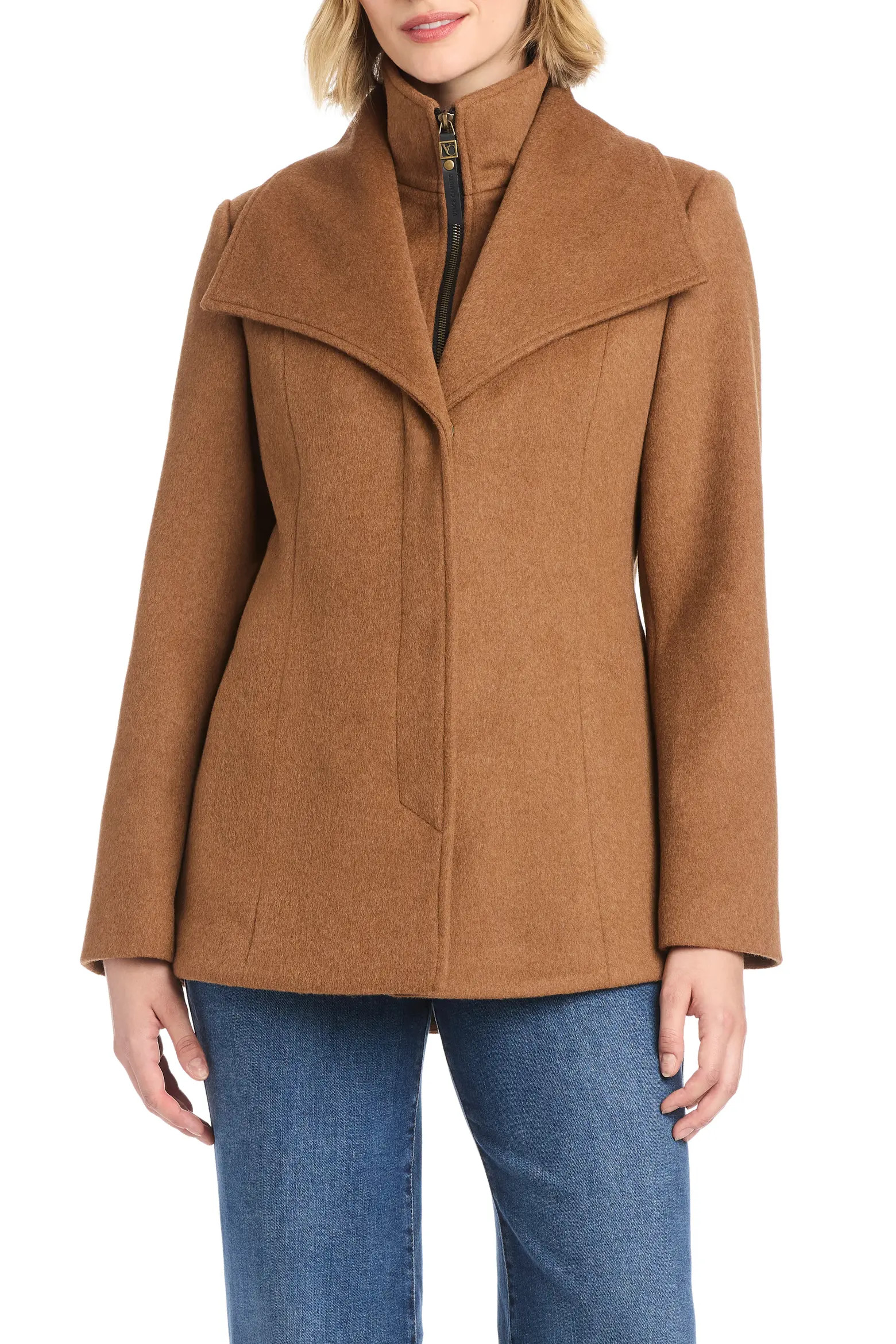 Vince Camuto High-Low Hem Wool Blend Coat with Fixed Bib (Women) | Nordstrom | Nordstrom