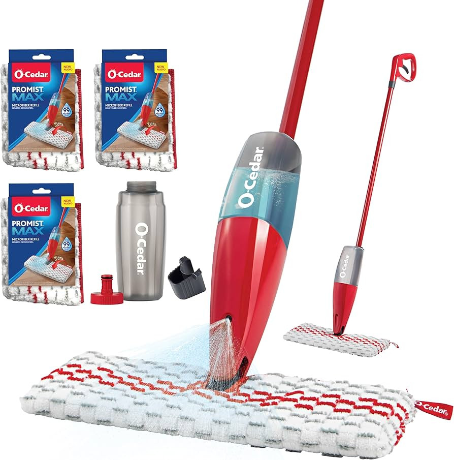 O-Cedar ProMist MAX Spray Mop, PMM with 3 Extra Refills, Red | Amazon (US)