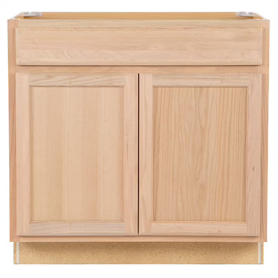 Project Source 36-in W x 35-in H x 23.75-in D Natural Unfinished Oak Door and Drawer Base Fully A... | Lowe's