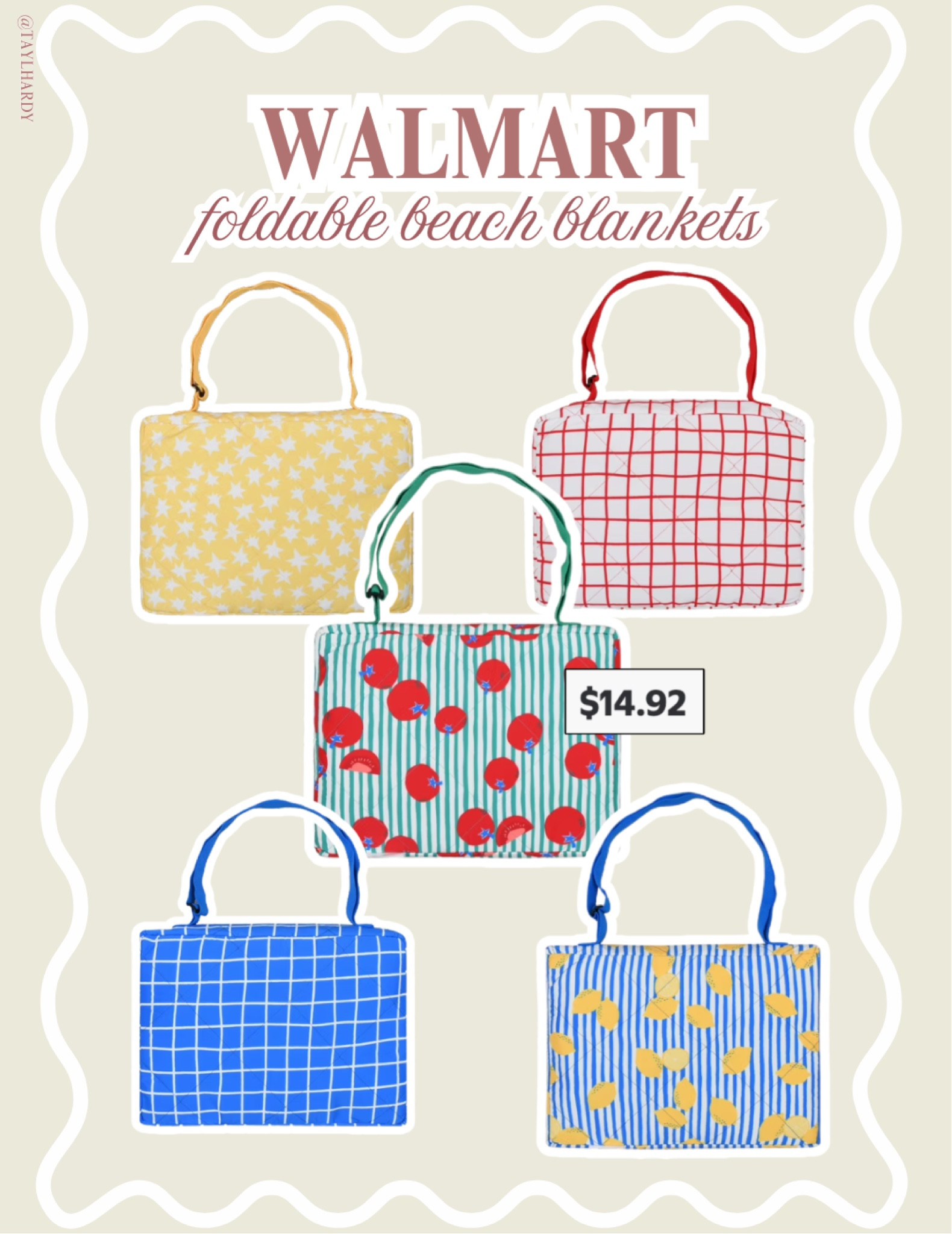 These foldable blankets are SOO good for the beach, pool, parks, picnics etc!!!! And those prints?! Obsessed 🍅🍋