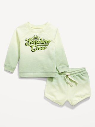 French Terry Graphic Sweatshirt and Shorts Set for Baby | Old Navy (US)