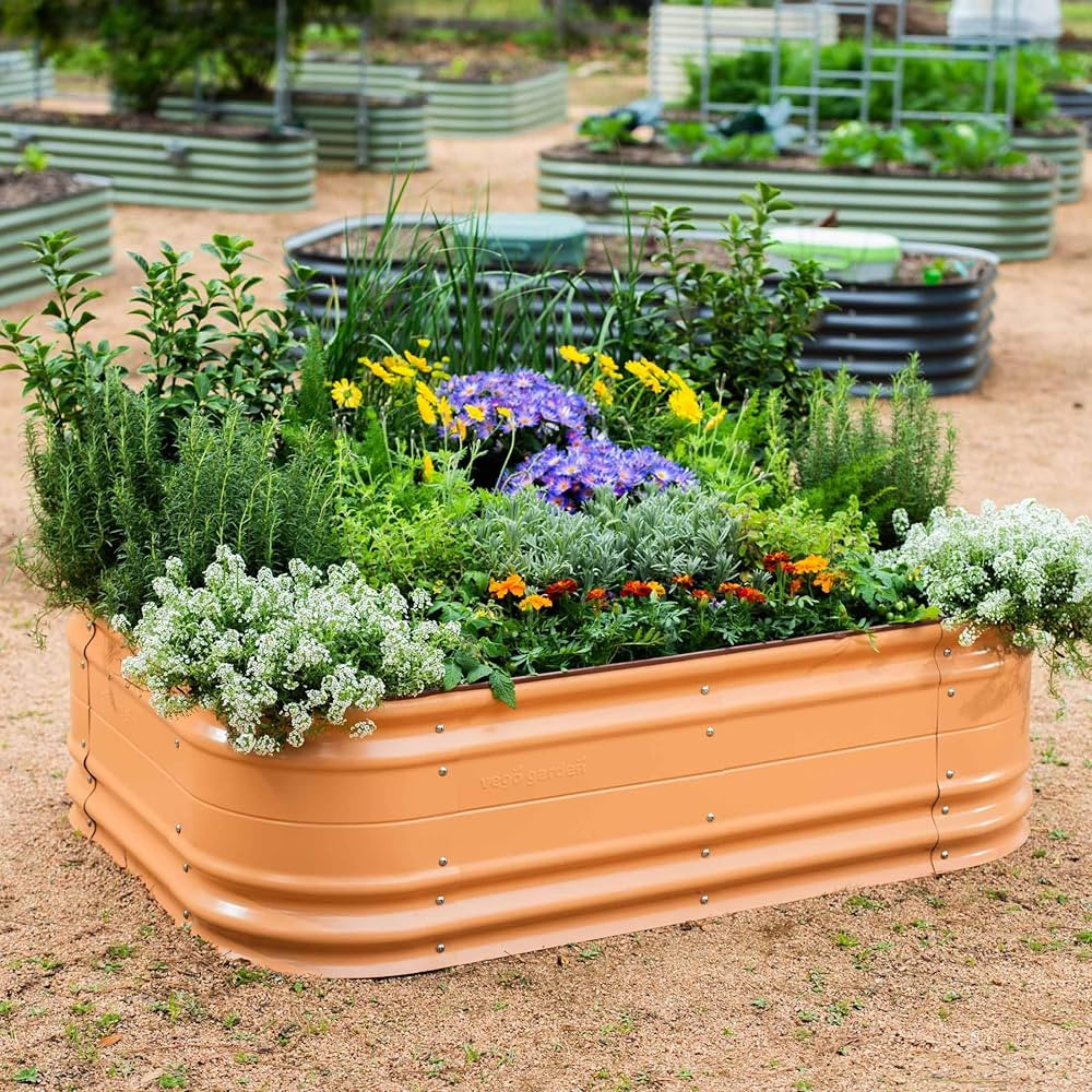 Vego garden 17" Tall 6 in 1 Novel Modular Raised Garden Bed Kit Metal Planter Box with 2 in 1 Wre... | Amazon (US)
