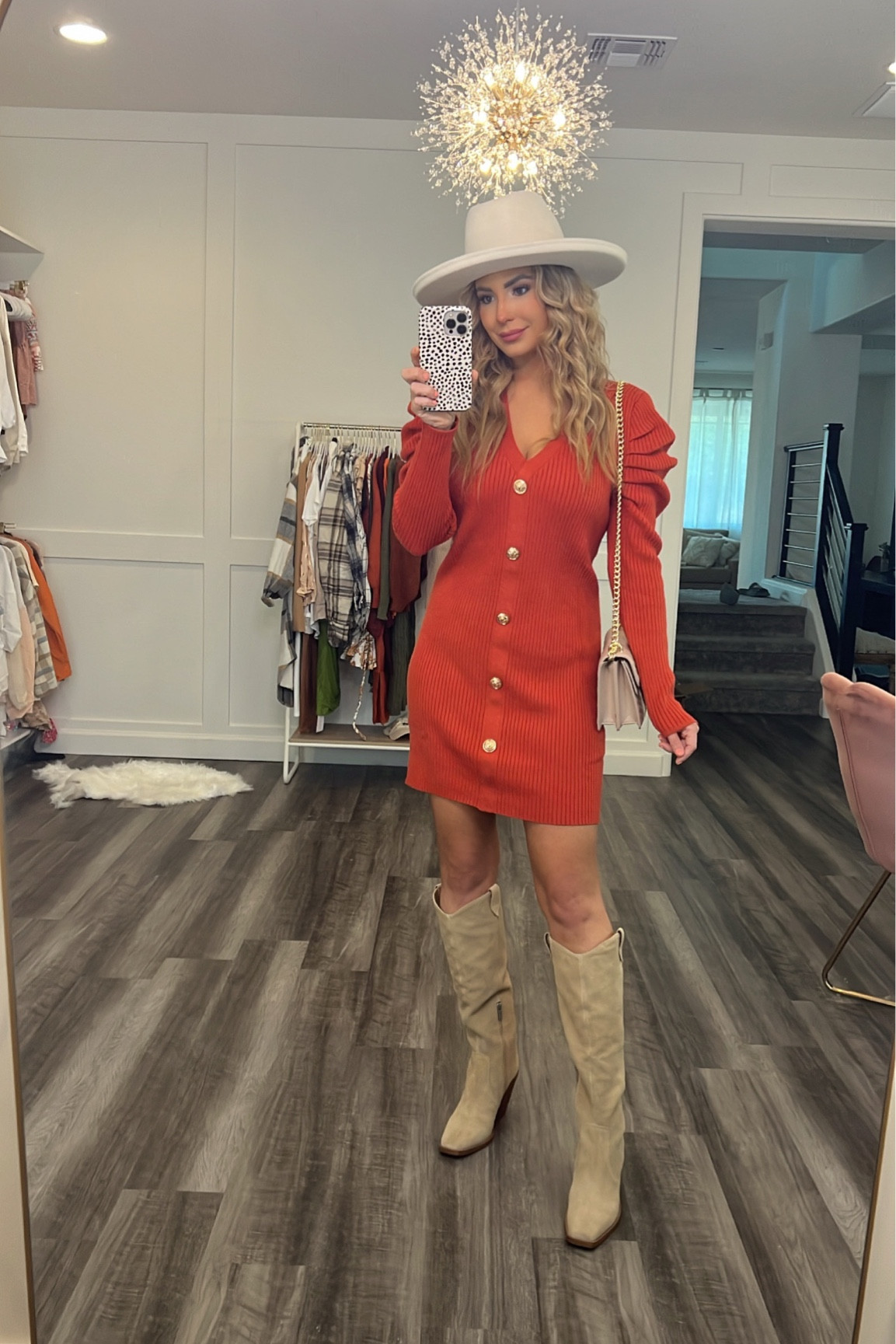 Fall dress / rust orange fall dress / fall style / long sleeve knit dress with boots / fall outfit 

#LTKSeasonal #LTKunder50 #LTKunder100