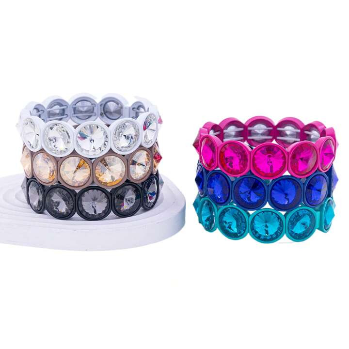 1pc Bohemian Style Zinc Alloy Circle Shaped Crystal & Gemstone Beaded Bracelet, Daily Wear Gift F... | SHEIN