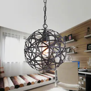 Lindrac 1-Light 12-Inch Black Globe Pendant - Black | Bed Bath & Beyond