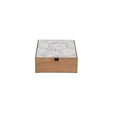 Foreside Home & Garden Floral Decorative Wood Storage Box, White, Gray | Amazon (US)