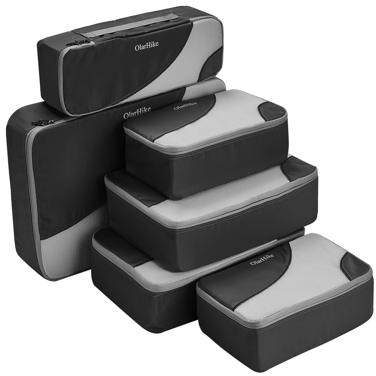 Olarhike 6 Set Packing Cubes, Travel Luggage Organizers，Black | Walmart (US)