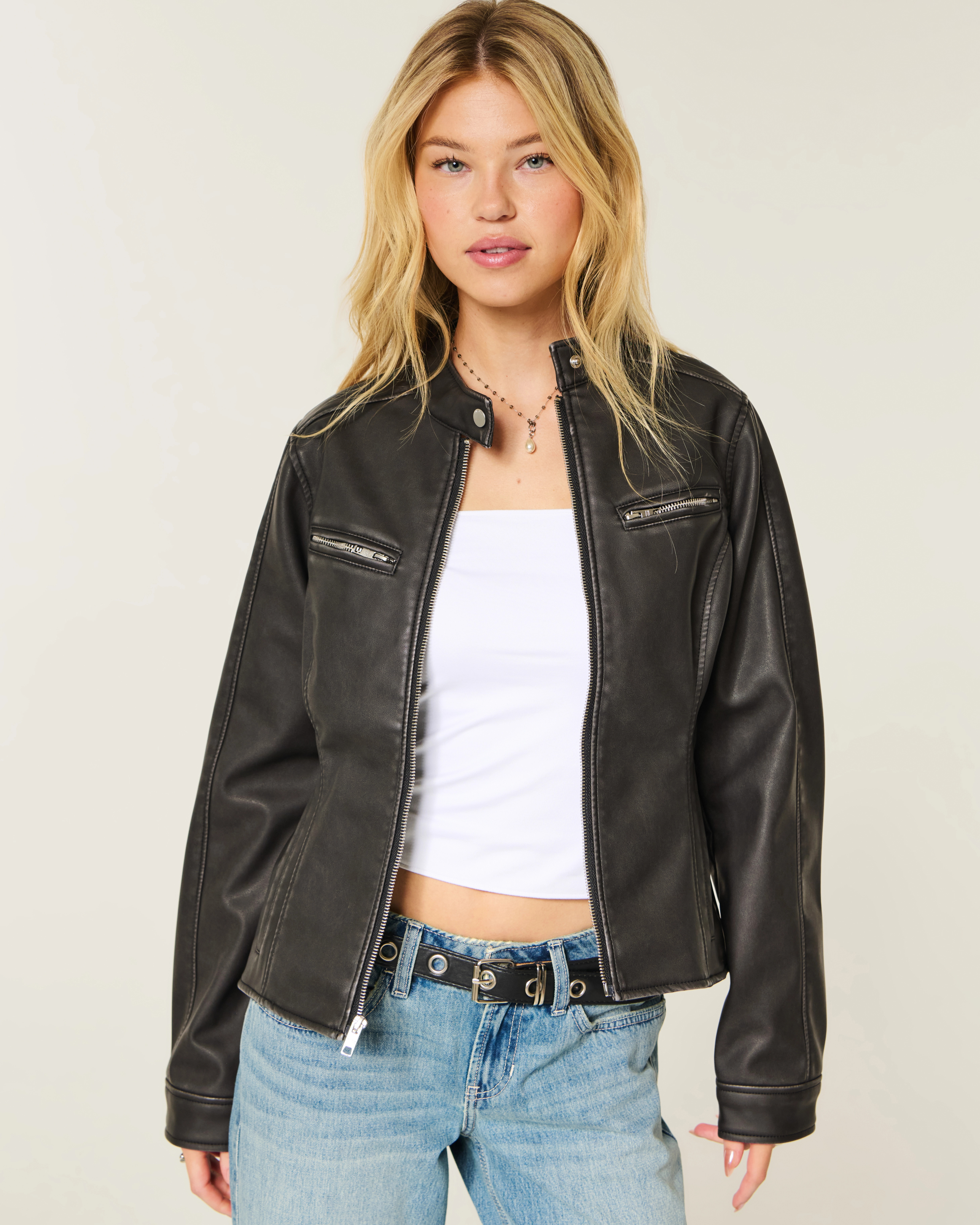 Faux Leather Moto Jacket | Hollister (US)
