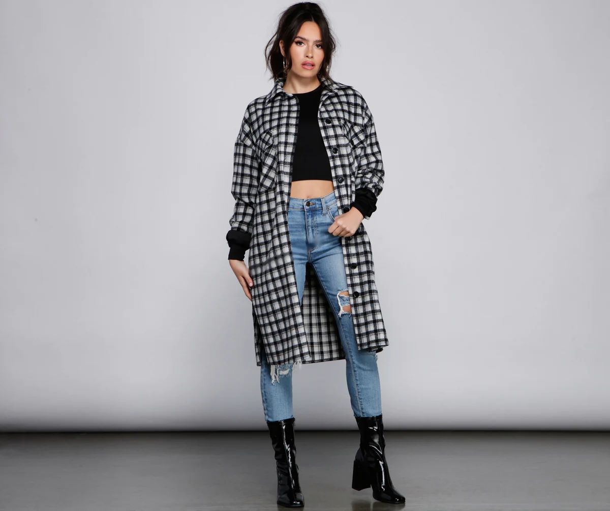 Cozy Days Long Plaid Shacket | Windsor Stores