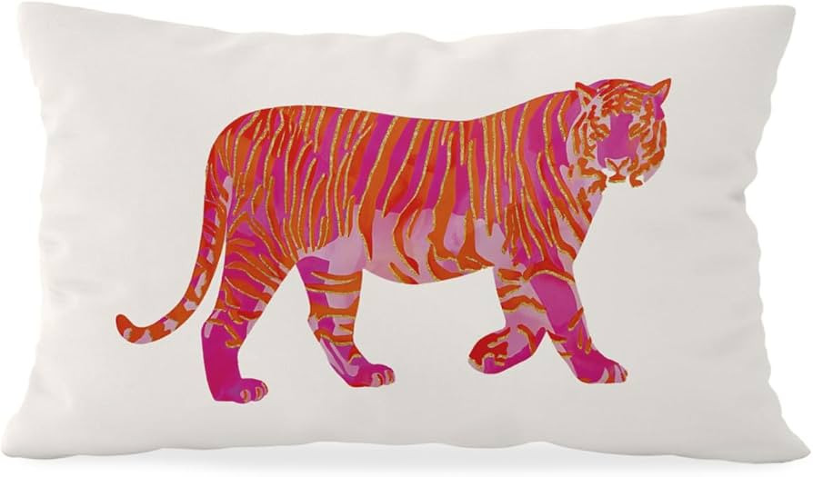 White Tiger Throw Pillow Covers 12X20 inch,Preppy Chic Wildlife Tiger Animal Throw Pillow Covers ... | Amazon (US)