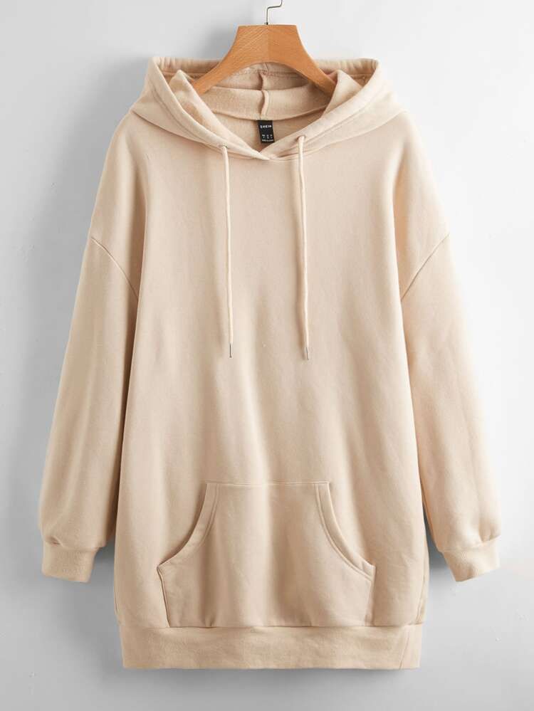 SHEIN Drop Shoulder Hooded Sweatshirt Dress | SHEIN