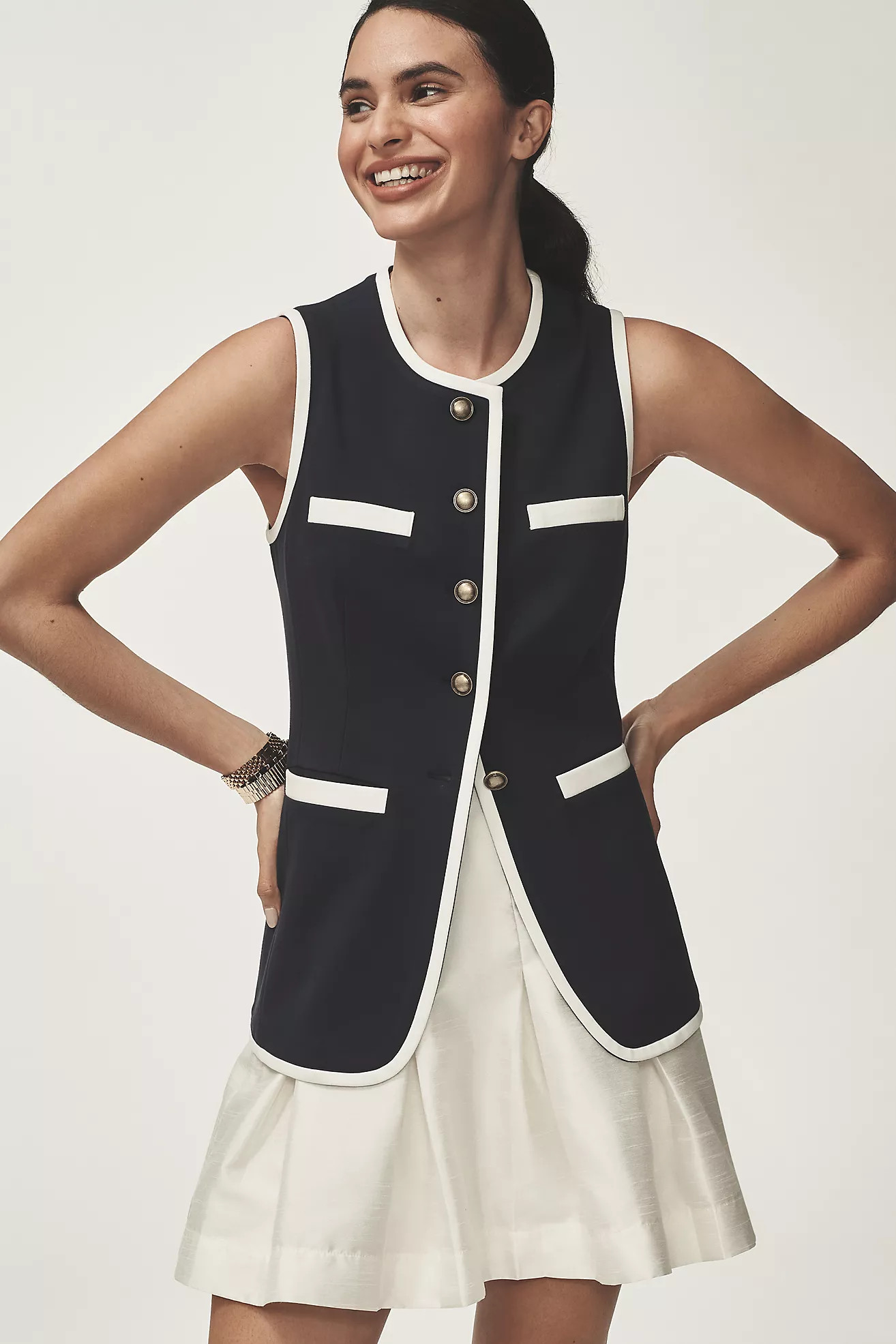 Dolan Left Coast Ponte Piped Vest | Anthropologie (US)