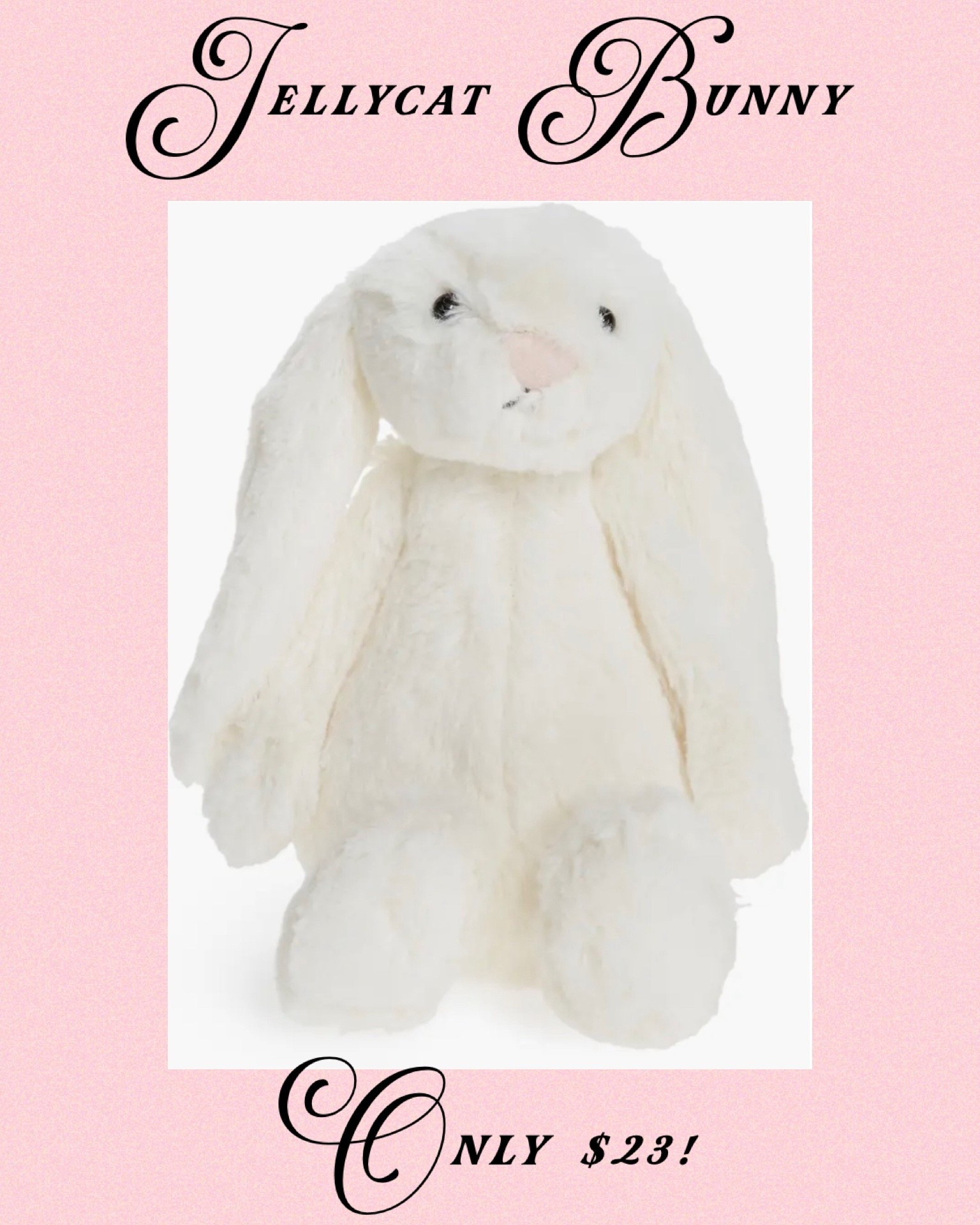 Nordstrom has the cutest Jellycat Bunny available for only $23 right now, plus it ships FREE! This is the most affordable Jellycat I’ve seen - would be so perfect for Easter baskets or anytime gifting! 🤍

#LTKKids #LTKSeasonal #LTKHome