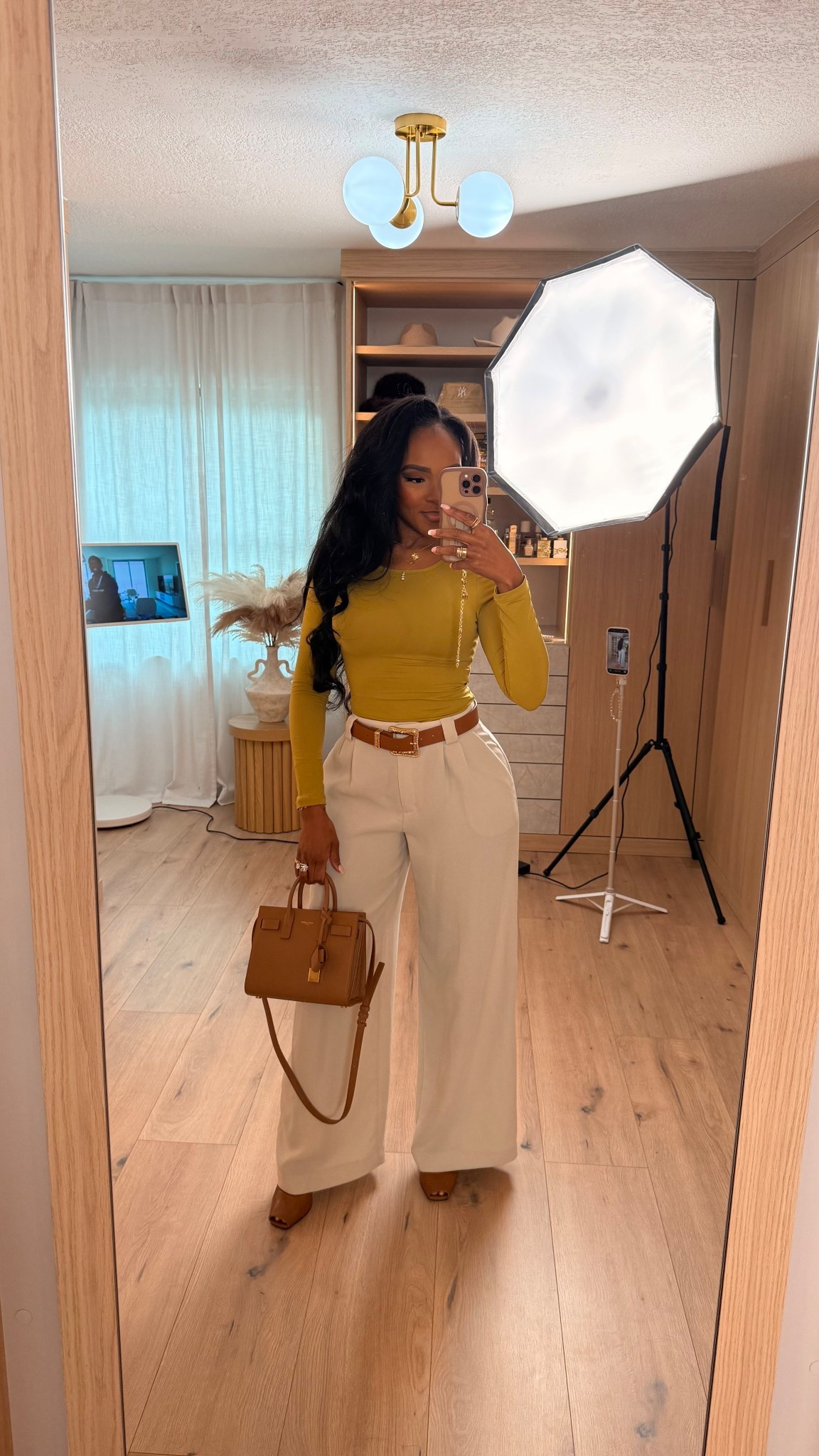 ELEGANT FALL NEUTRALS 🍂  

Warm tones meet modern tailoring — this mustard top and cream trouser pairing is sleek, chic, and perfect for the season.  

Perfect for Thanksgiving dinner, office-to-evening looks, or fall family events.  

📏 Sizing: Top (small) | Pants (small) | Heels (true to size).  

thanksgiving outfit inspo, fall neutral outfit, chic fall fashion, elevated minimal look.  

Follow me on Instagram and YouTube @kirasfashionfinds

#LTKStyleTip #LTKPetite #LTKFindsUnder100