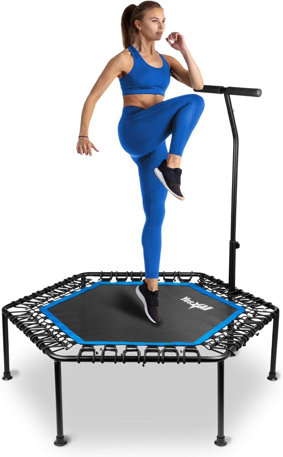 Yes4All 48-Inch Rebounder Trampoline with Adjustable Handle Bar, 350 LBS Stable & Silent Exercise... | Amazon (US)