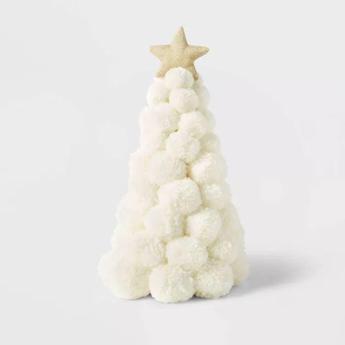 Pom Pom Christmas Tree Decorative Figurine White  - Wondershop™ | Target