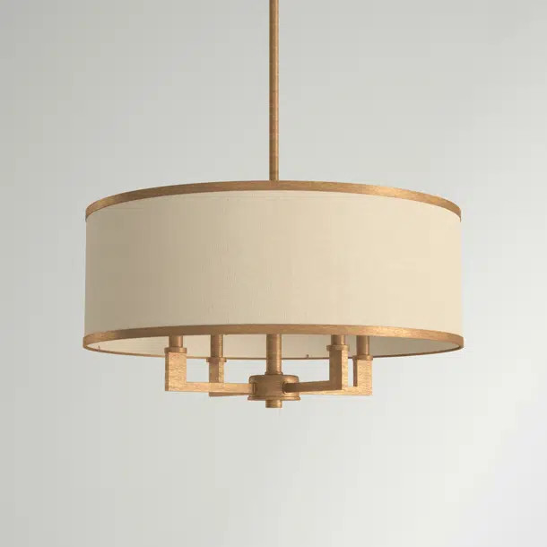 Berthine 4 - Light Fabric Dimmable Drum Chandelier | Wayfair North America