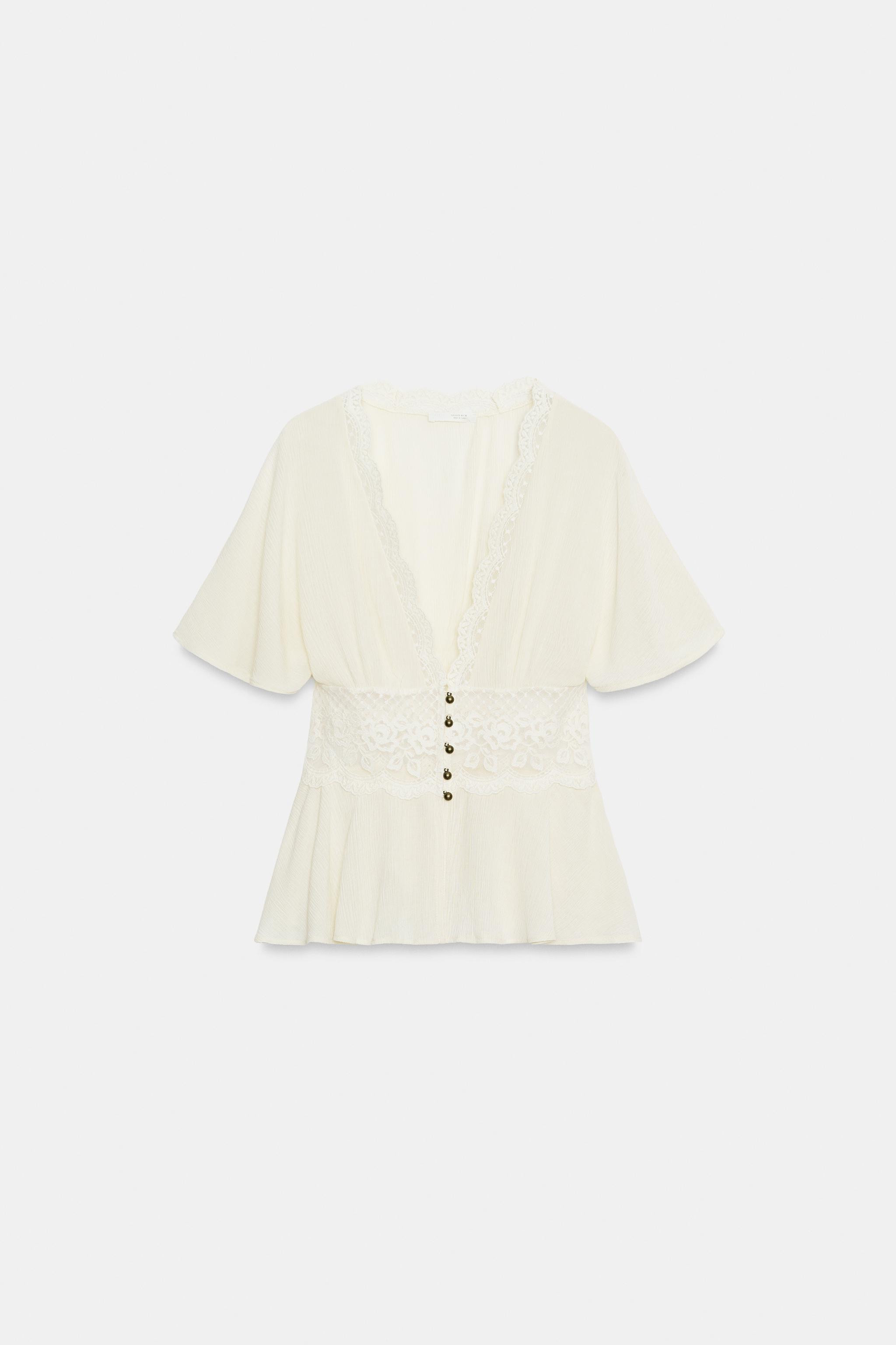LACE COMBINATION TOP | Zara US