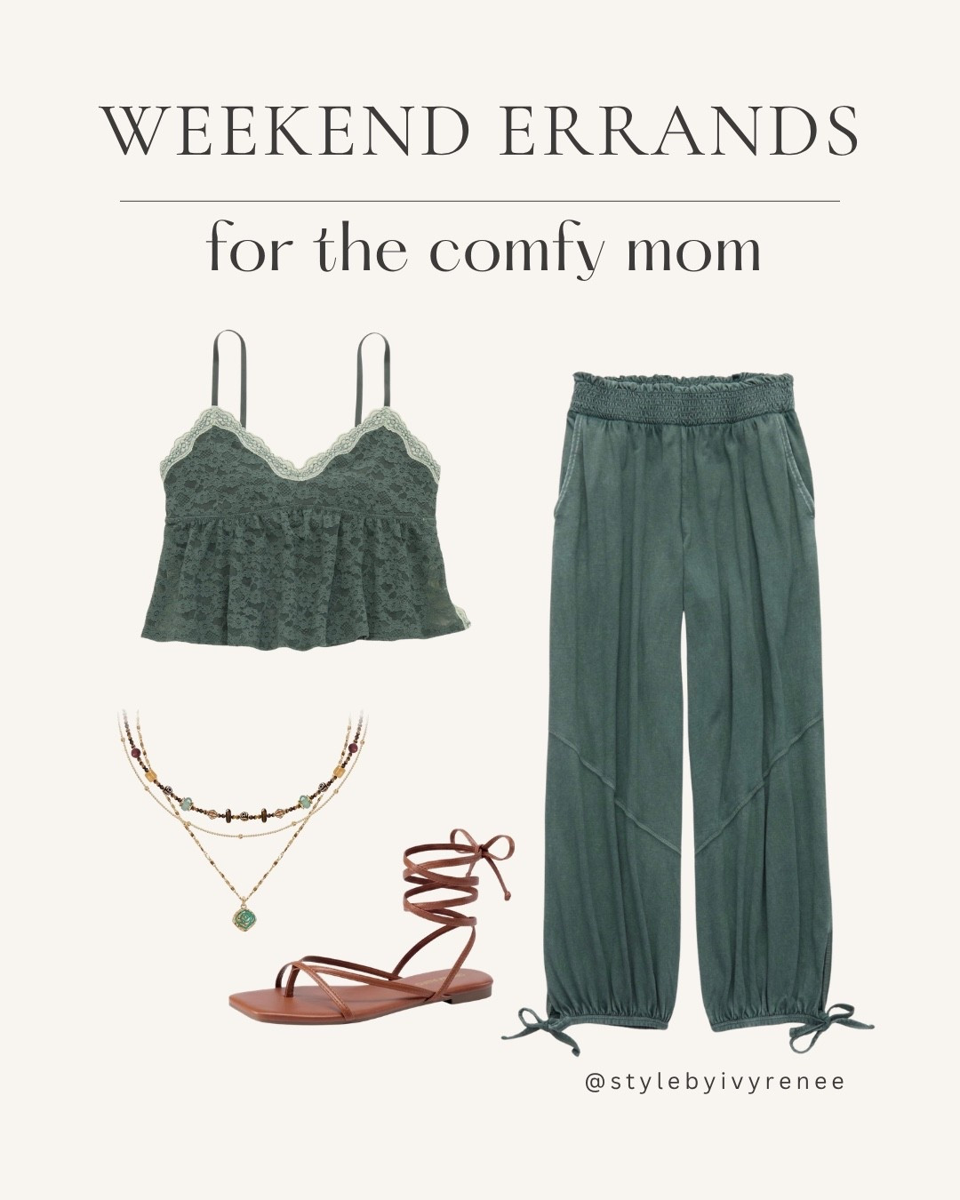 Aerie Finds / Aerie Outfits / Amazon fashion find / lace up sandals neutral / comfy mom outfit outfits / green neutral brown / new arrivals at Aerie American Eagle / necklace boho / bohemian outfits outfit / ootd mom fashion mom outfit collage

#LTKmomlife #LTKootd #LTKgrwm