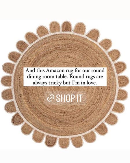 Round jute rug with scalloped trim, best rug for round dining room tables 

#LTKhome #LTKstyletip