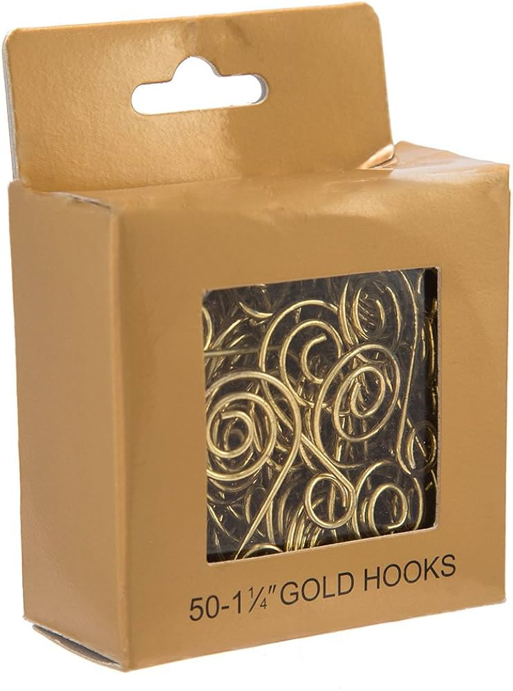 Kurt Adler Ornament Hook, 1.25-Inch, Gold, Set of 50 for Christmas | Amazon (US)