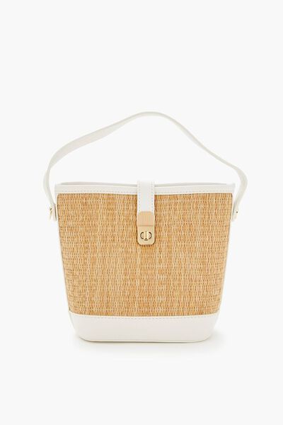 Faux Leather & Straw Crossbody Bag | Forever 21