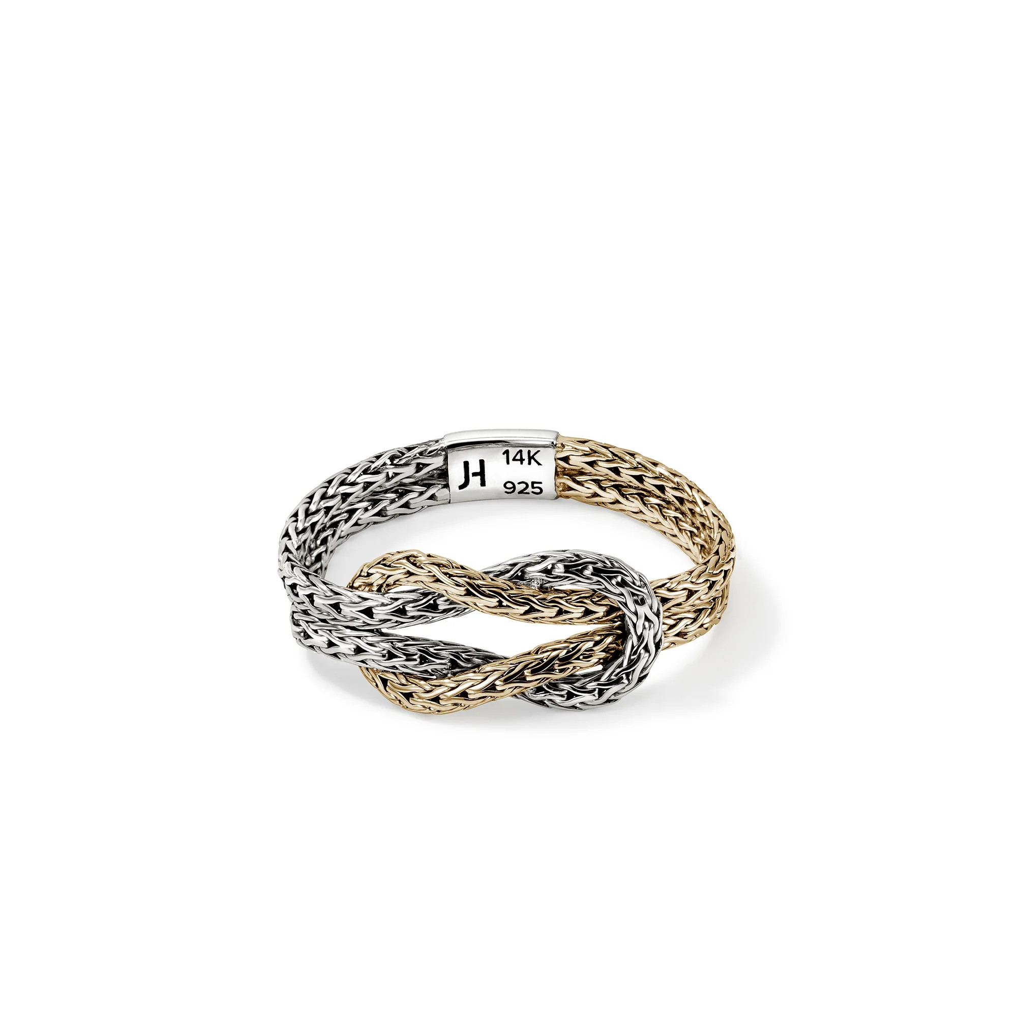 John Hardy Love Knot Ring, 3.6MM in Sterling Silver/14k Yellow Gold - Anniversary Gifts for Him | John Hardy