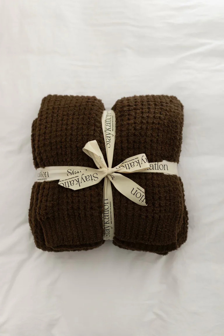 Chocolate Brown Waffle Blanket | Shop Staykation