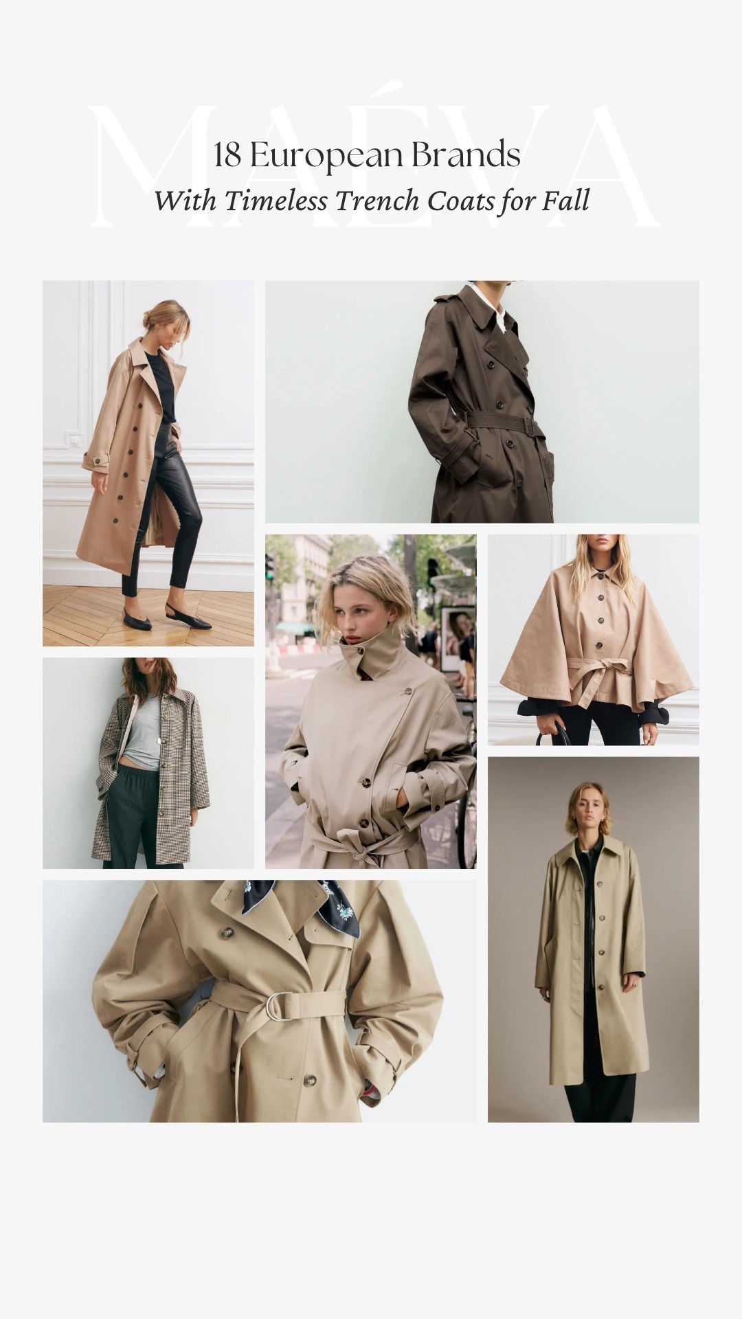 18 European Brands With Timeless Trench Coats for Fall 🧥

Looking for the perfect trench coat this fall? There are so many beautiful styles catching my eye right now, from classic beige and belted silhouettes to cropped shapes, rich fall neutrals, plaid, suede and modern high-neck styles 🤎

For this edit, I rounded up 18 European brands with trench coats I’m personally loving for fall, at a range of price points, including favorites from Sézane, COS, Massimo Dutti, Gerard Darel, Sandro and so many more!

🧥 Discover the full edit now live on maevawithamour.com, where you can explore all 18 brands in detail, learn a little more about each one and shop the featured styles

🤍 You can also shop the complete edit on ShopMy @ maevawithamour ‘French & EU Clothing’, where I’ve gathered all of the European trench coats featured here, plus even more favorites from additional brands - link in bio

👉 Save this post for your fall wardrobe inspiration, and follow for more French & European brand discoveries, thoughtful shopping edits and timeless style inspiration

With Amour, M.

#LTKTravel #LTKstorytime #LTKootd