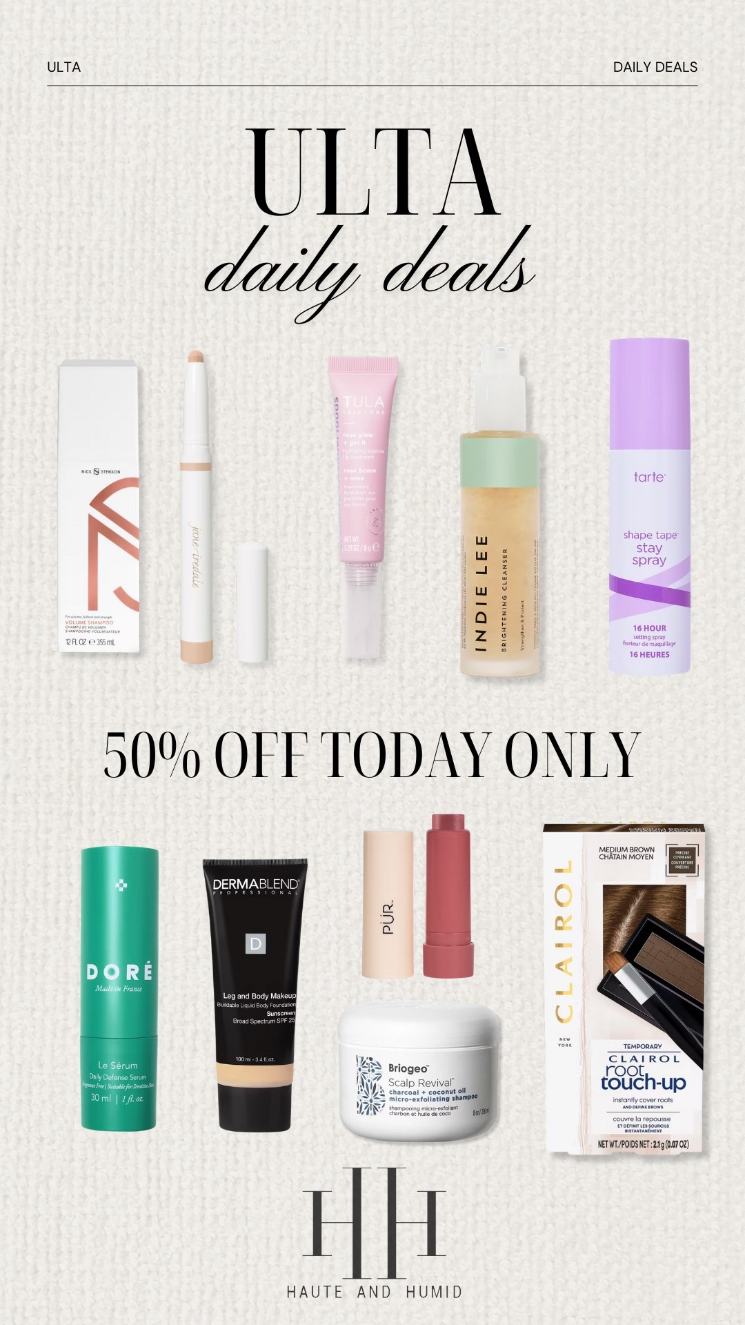 Ulta’s 21 Days of Beauty is still going strong! These daily deals are 50% off today only!

#LTKSaleAlert #LTKSpringSale #LTKBeauty