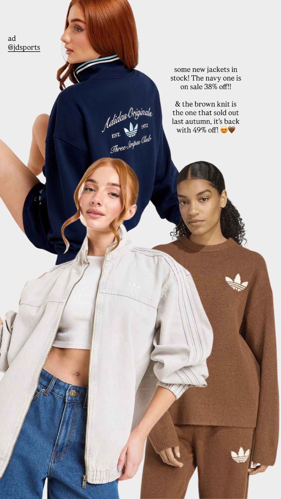 ad JD - some new jackets in stock! The navy one is on sale 38% off!! 

& the brown knit is the one that sold out last autumn, it’s back with 49% off! 😍🤎

#LTKsummer #LTKuk #LTKstyletip