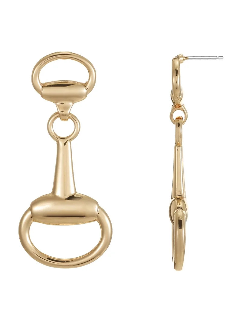 Scenario Horsebit Drop Earrings, Gold-Tone | Walmart (US)