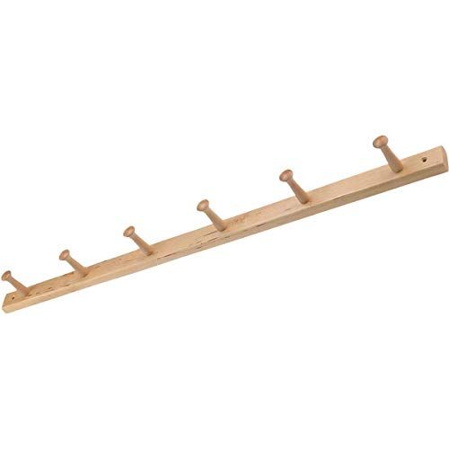 iDesign 91528 Wood Wall Mount 6-Peg Coat Rack for Coats, Leashes, Hats, Robes, Towels, Jackets, Purs | Amazon (US)